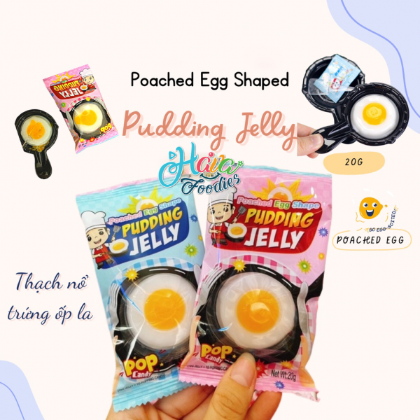 Combo 2 Thạch Pudding Hình Trứng Ốp La (Bao Bì Ngẫu Nhiên) – Poached Egg Shape Pudding Jelly - Tặng Thiệp