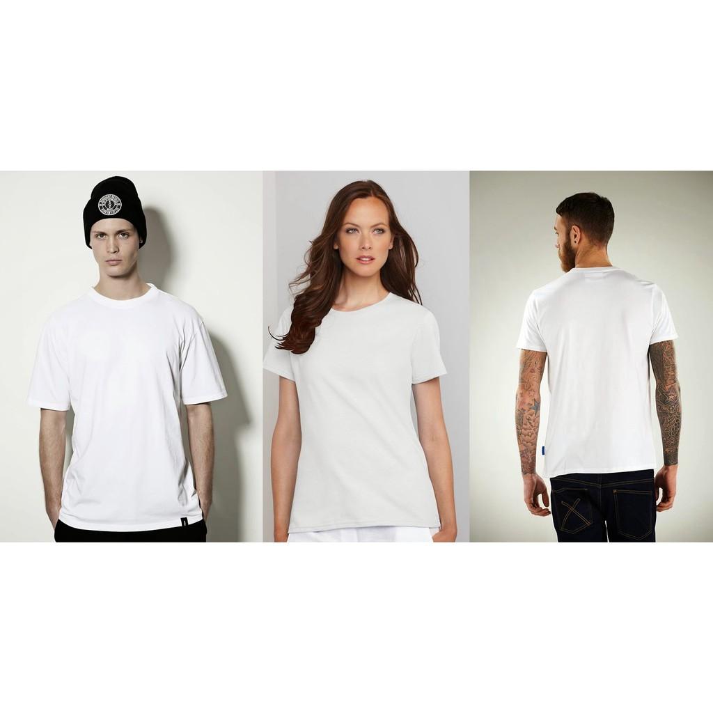 Áo thun, áo phông đôi nam nữ trắng trơn size L