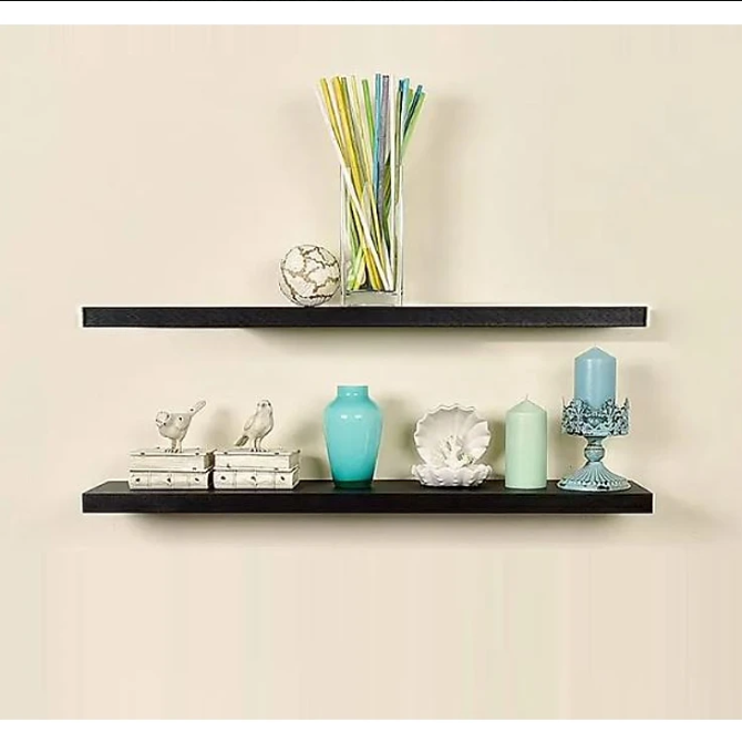 Bộ 2 Kệ Gỗ Treo Tường Kết Cấu Không Giá Đỡ Tundo KT 120x20x2.5 cm