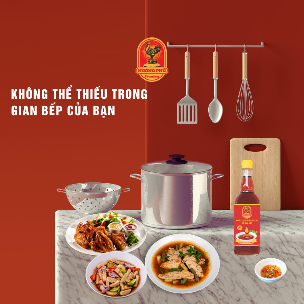 Nước mắm nhỉ cá cơm  Hương Phú 40 độ đạm 510ml -Thùng 06 chai, cốt đặc biệt - Hàng Chính Hãng