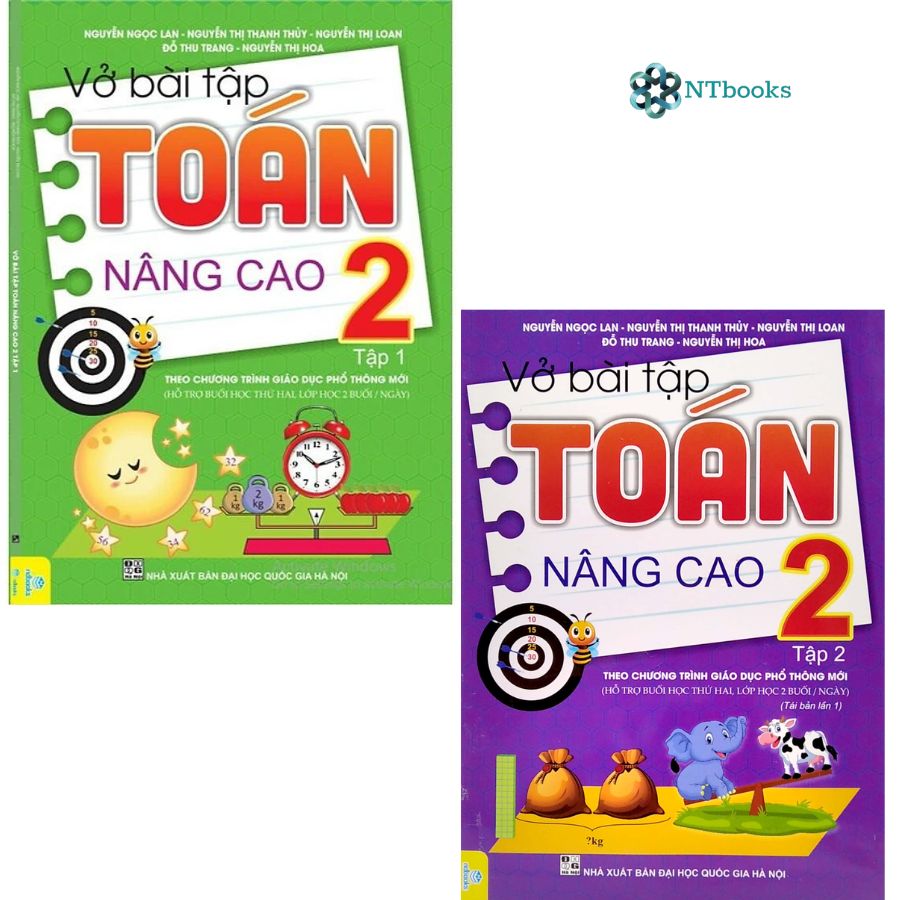 Combo 2 cuốn Sách Vở Bài Tập Toán Nâng Cao 2 Tập 1 + Tập 2
