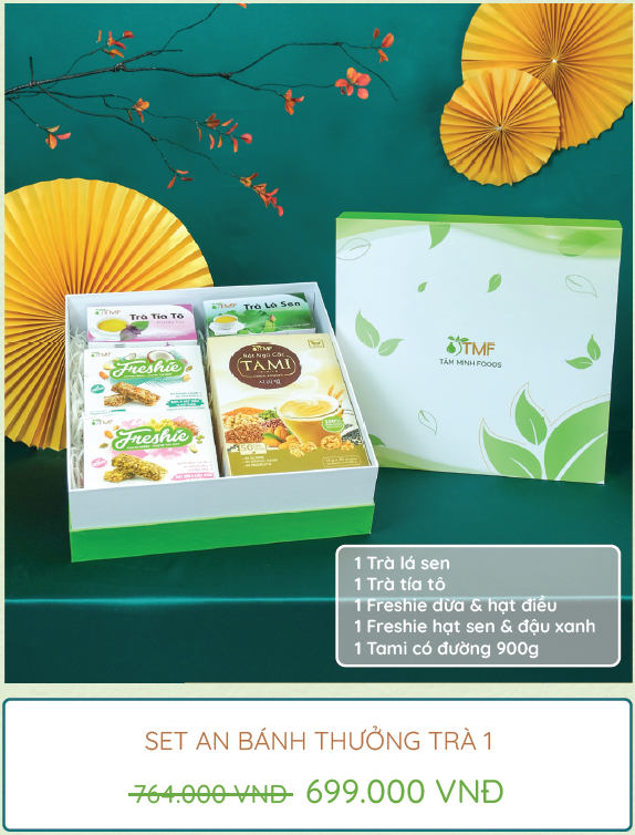 HỘP QUÀ TẾT HEALTHY TÂM MINH FOODS KÈM THIỆP, TÚI