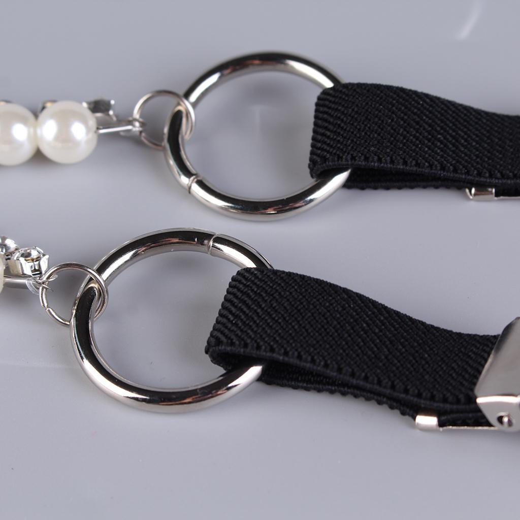Black+White Suspenders Women Y-back Trousers Adjustable Shirt Braces