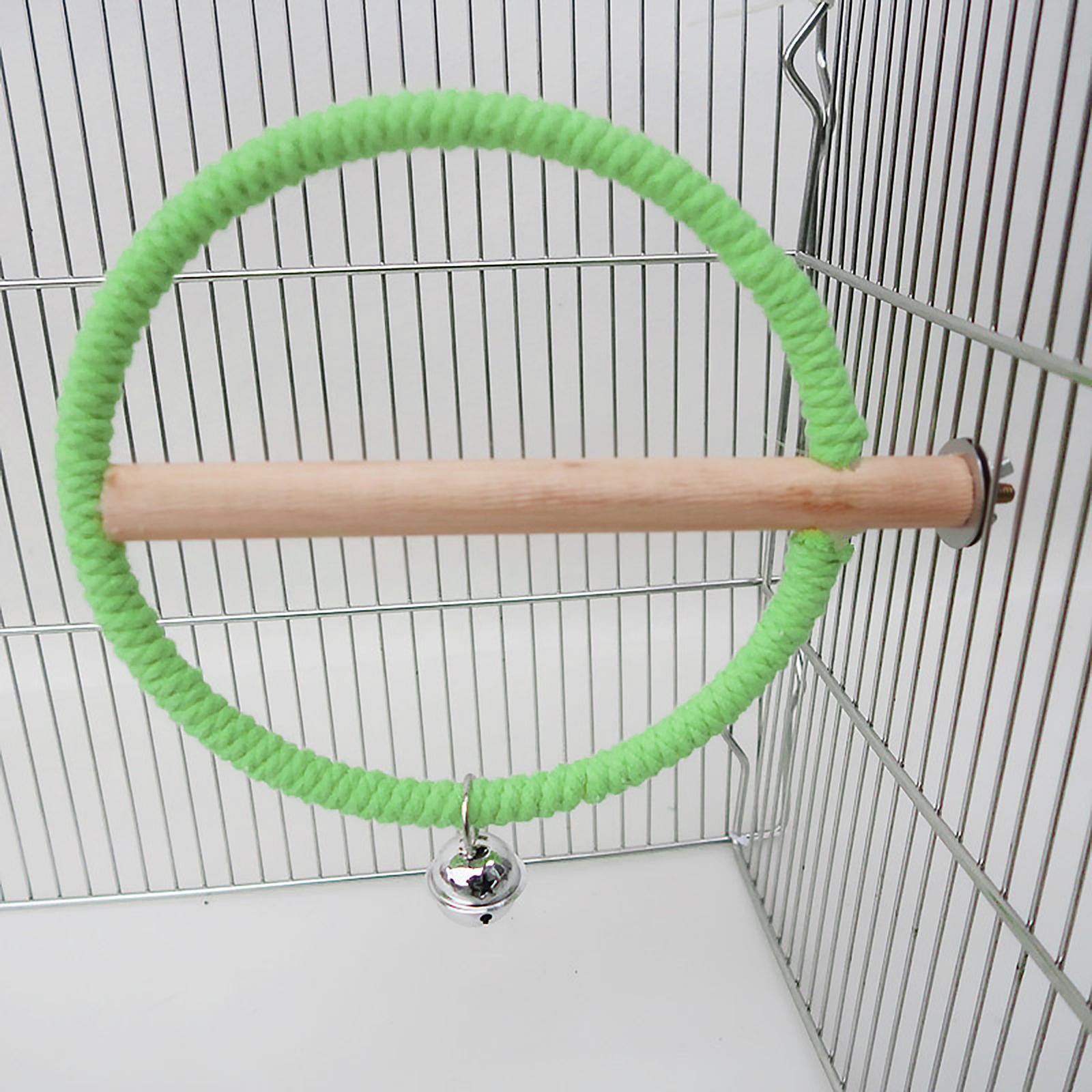 Playground Natural Wooden Bird Parrot Swing Stand Cage Training Toy