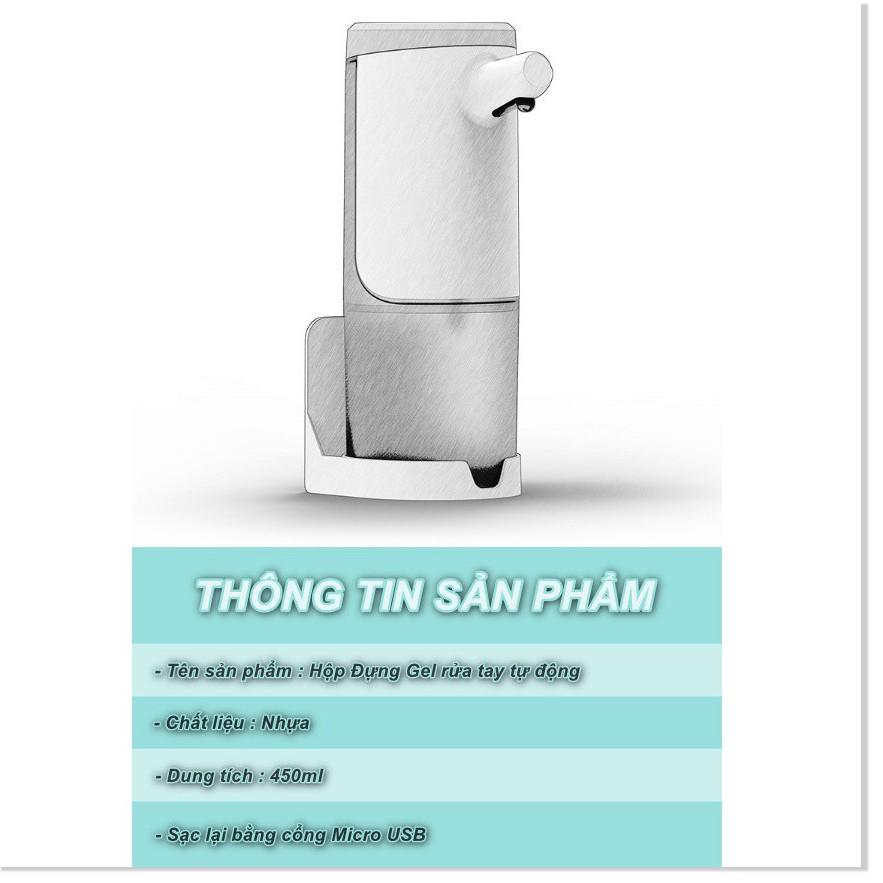 Hộp Đựng Gel rửa tay cảm ứng tự động 450ml nguồn pin sạc
