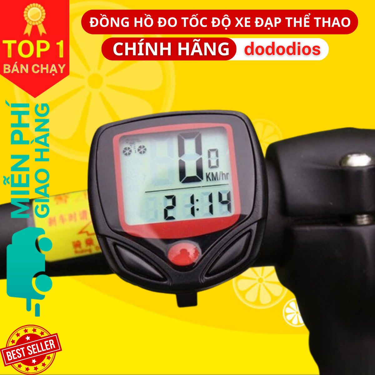 Đồng Hồ Đo Tốc Độ, Đo Km Xe Đạp Thể Thao Có Dây - Cho Mọi Loại Xe - Hàng Chính hãng dododios