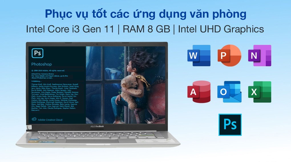 Laptop Asus A415EA i3 1115G4/8GB/512GB/14&quot;F/Win11/(AM2428W)/Bạc - Hàng chính hãng