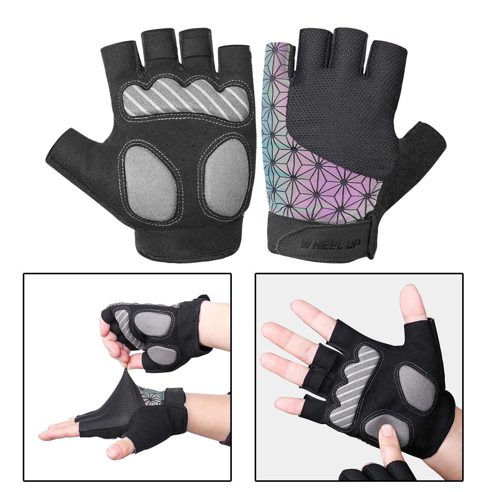 Sports Cycling Bike Gloves Padded Half Finger Bicycle Gloves Shock-Absorbing Anti-Slip Breathable MTB Road Biking Gloves for Men/Women
