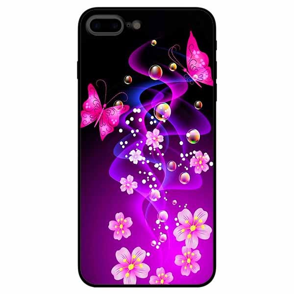Ốp lưng dành cho Iphone 7 Plus , 8 Plus mẫu Bướm Và Hoa Hồng