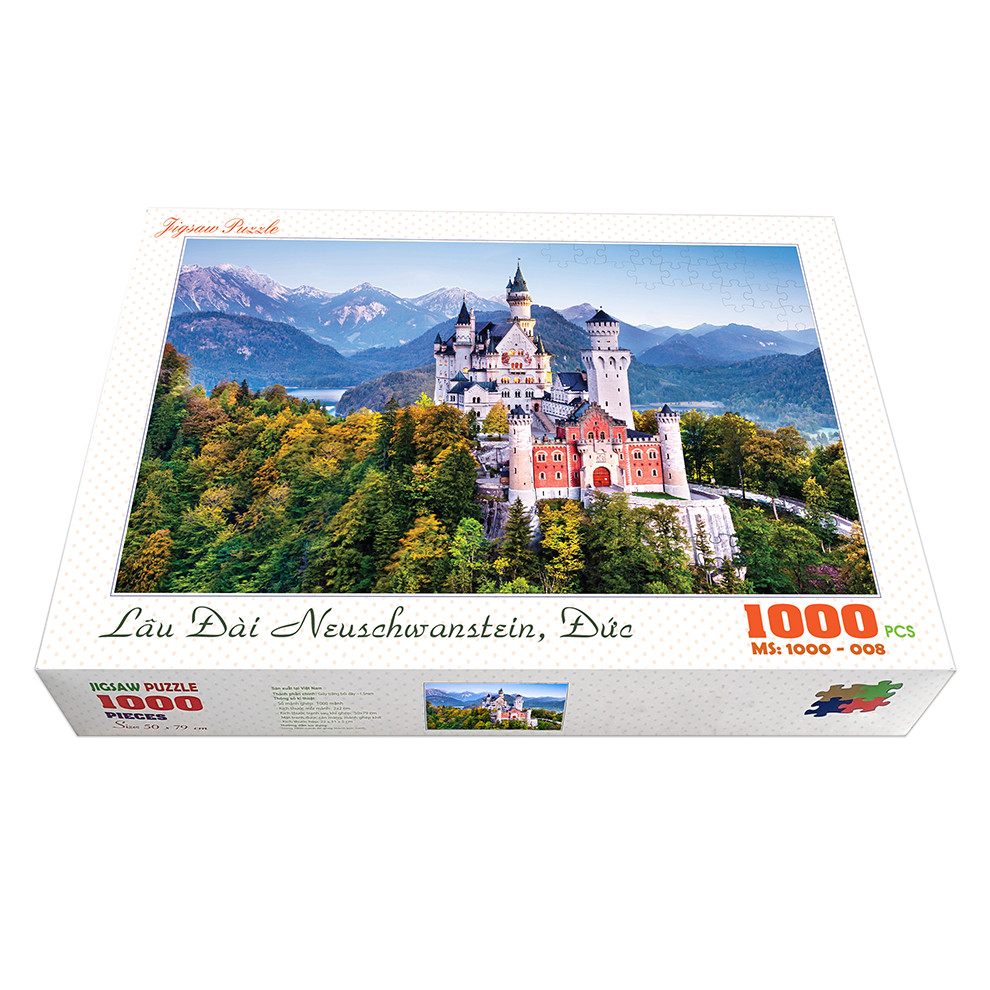 Bộ tranh xếp hình cao cấp 1000 mảnh ghép – Lâu Đài Neuschwanstein, Đức (50x79cm)