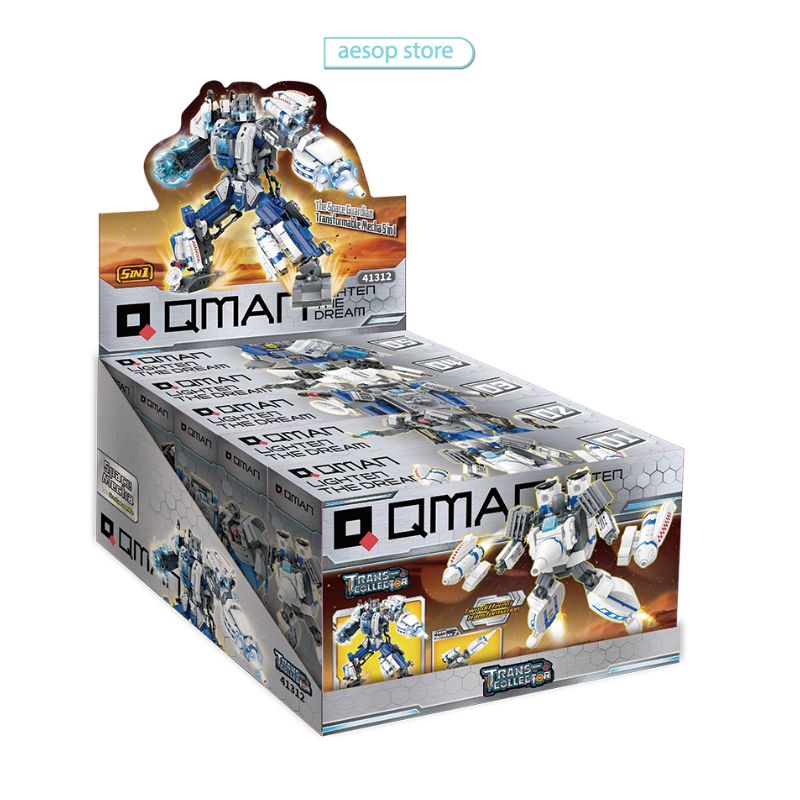 Hộp 5 bộ đồ chơi lắp ráp Robot biến hình 0 Cảnh sát vũ trụ Qman 41312 (1055 mảnh ghép)