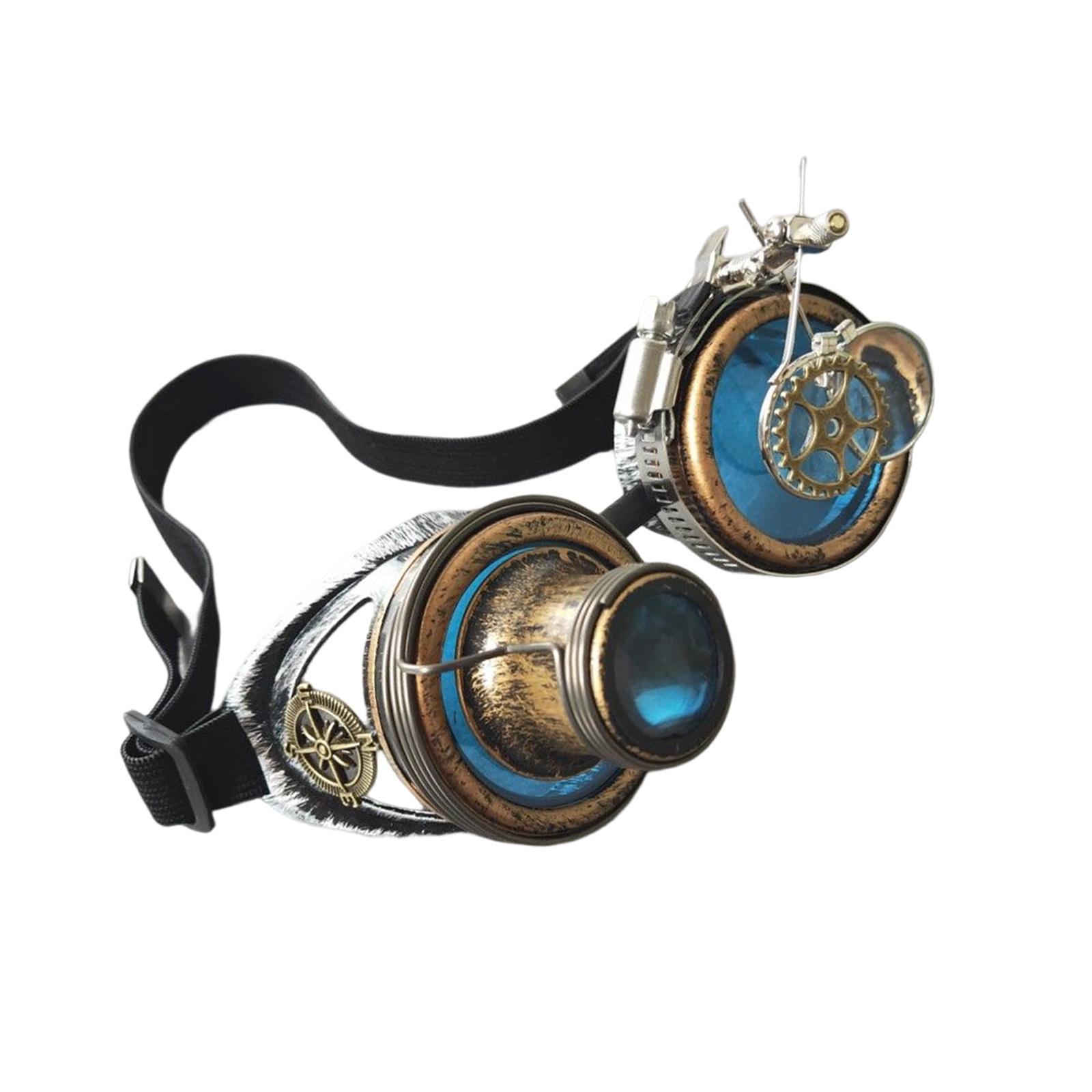 Fashion Steampunk Goggles Eyewear Men Props Punk Colored Glasses