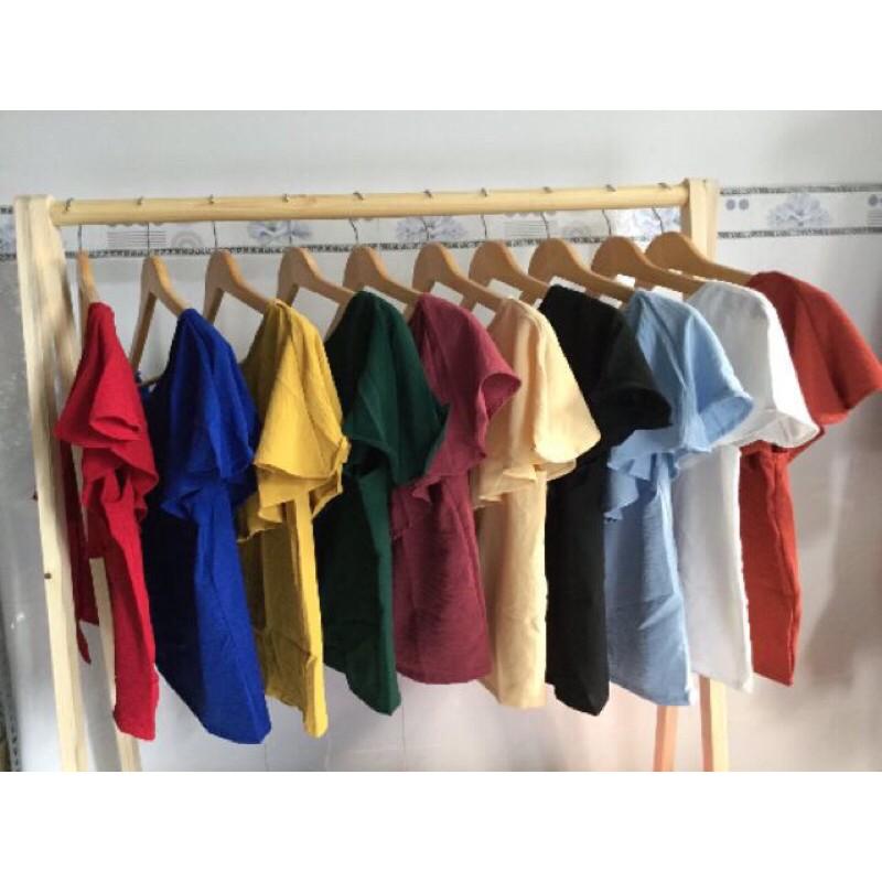 Áo croptop bèo lệch vai có ảnh thật
