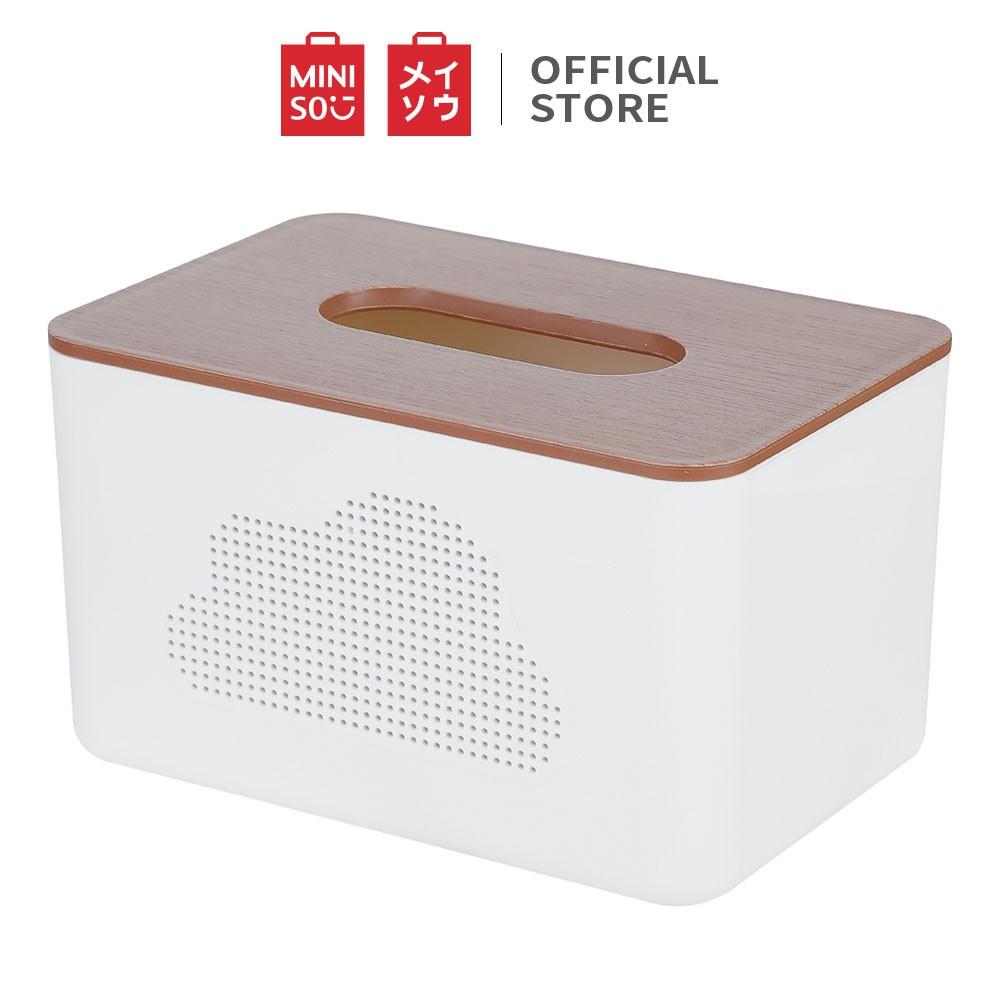 Miniso Hộp khăn giấy giả vân gỗ (cỡ lớn)