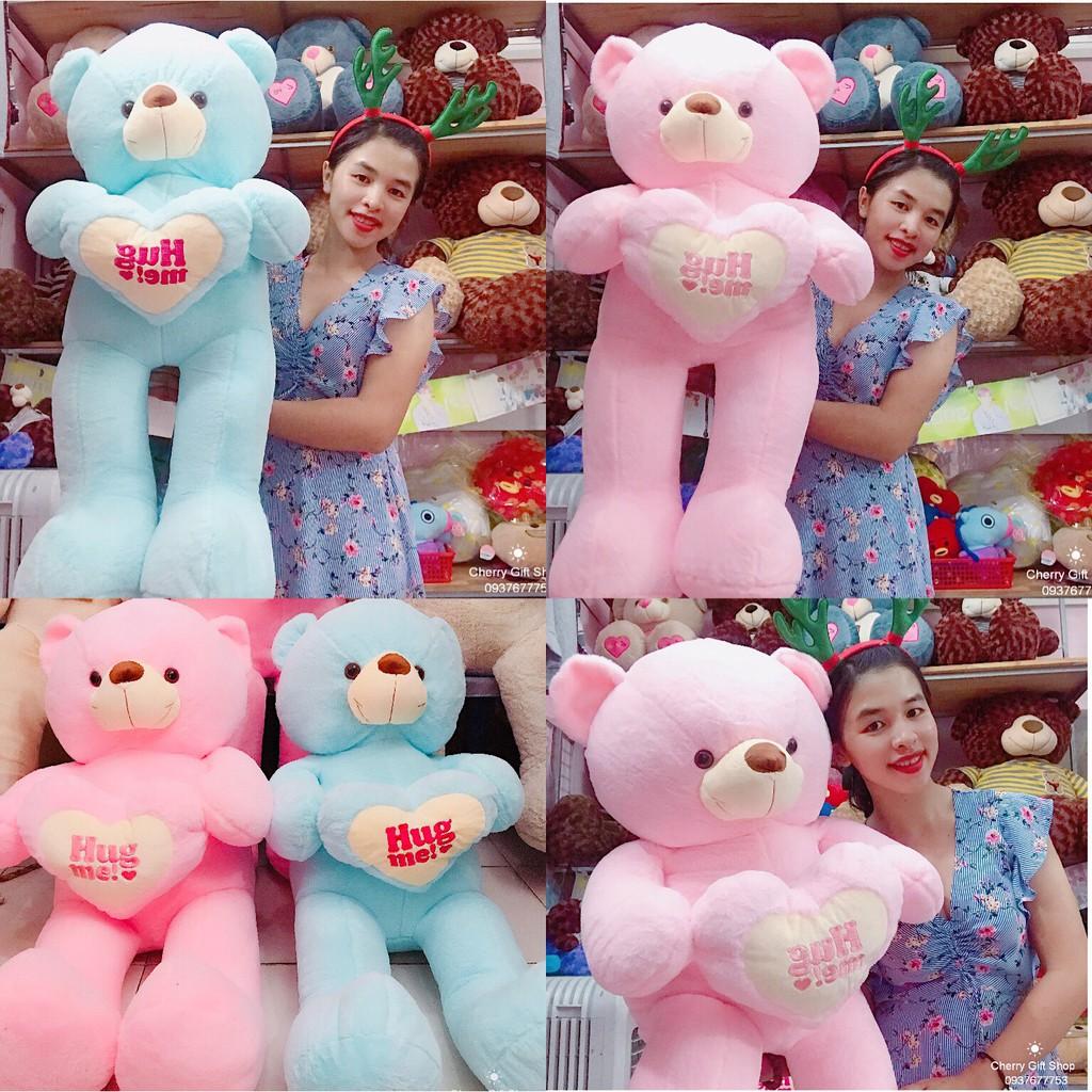 Gấu Bông Teddy Ôm Tim Cao Cấp 1m2 Ảnh Shop Chụp