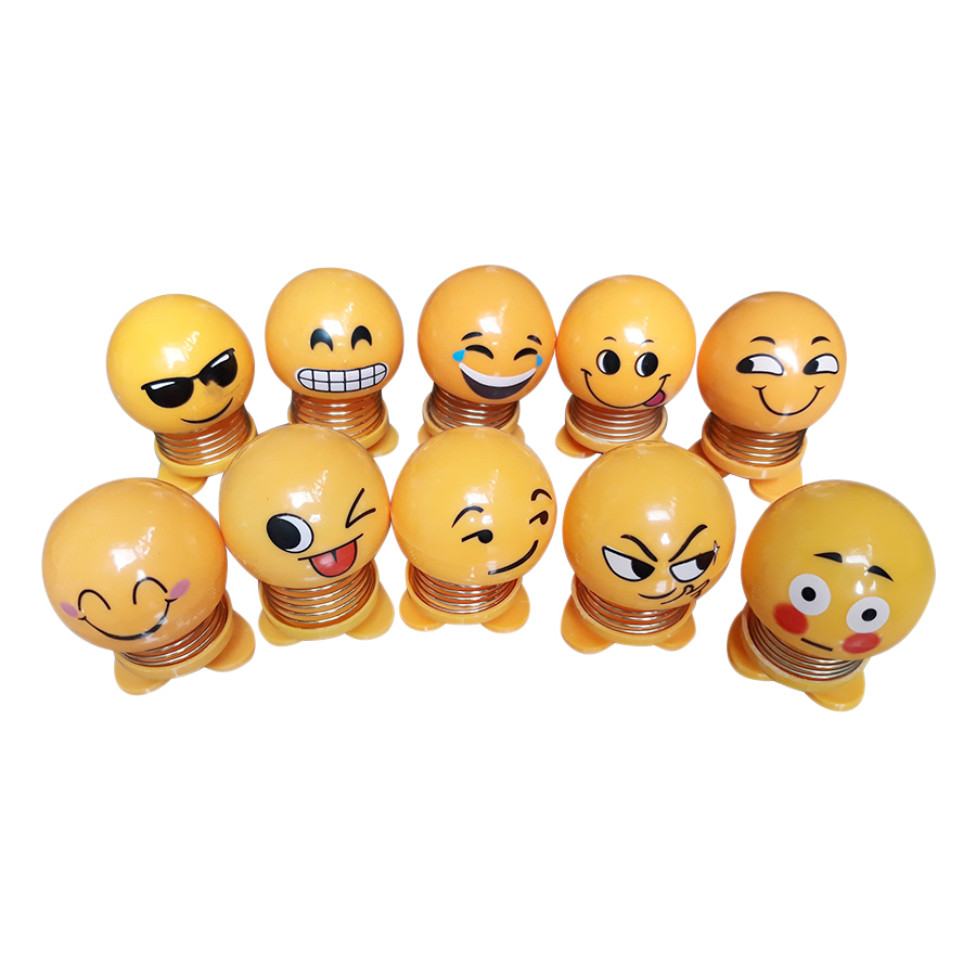 Combo 10 Thú Nhún Lò Xo Emoji Trang Trí - 10 Mẫu Ngẫu Nhiên Khác Nhau