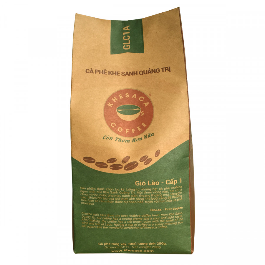 Cà phê rang xay nguyên chất 100% - Arabica Khesaca Gió Lào cấp 1 - Gói 250gr
