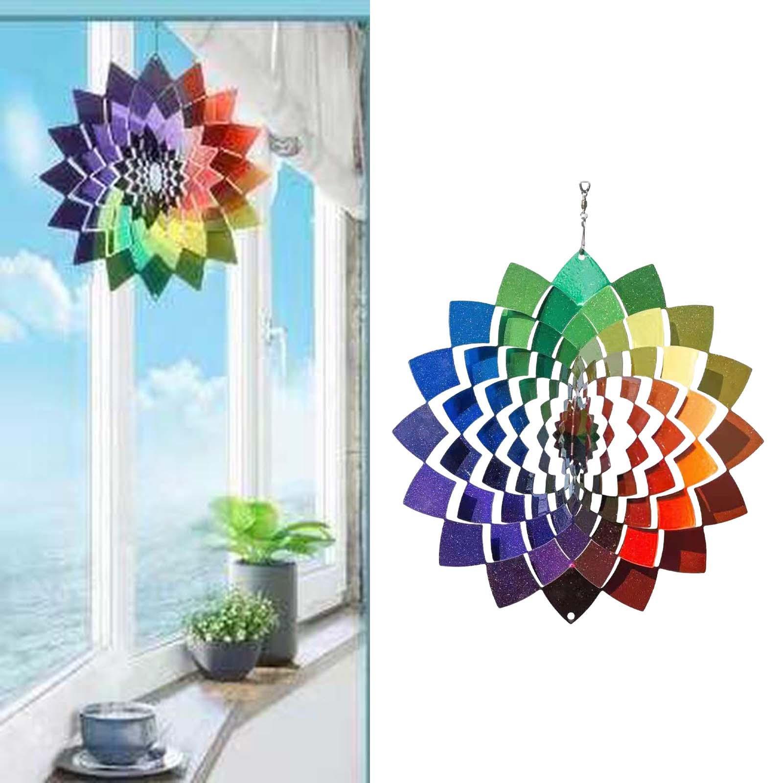 8\" Metal Hanging Wind ,Wind Turntable Rotating Wind Chime Bells for