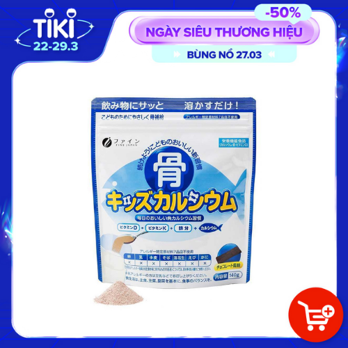 Bột canxi cá tuyết Fine cho trẻ em Nhật Bản (140g)