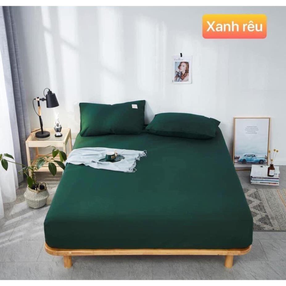 Bộ Ga giường, ga gối TC trơn 1 mầu gồm 1 ga và 2 áo gối nằm