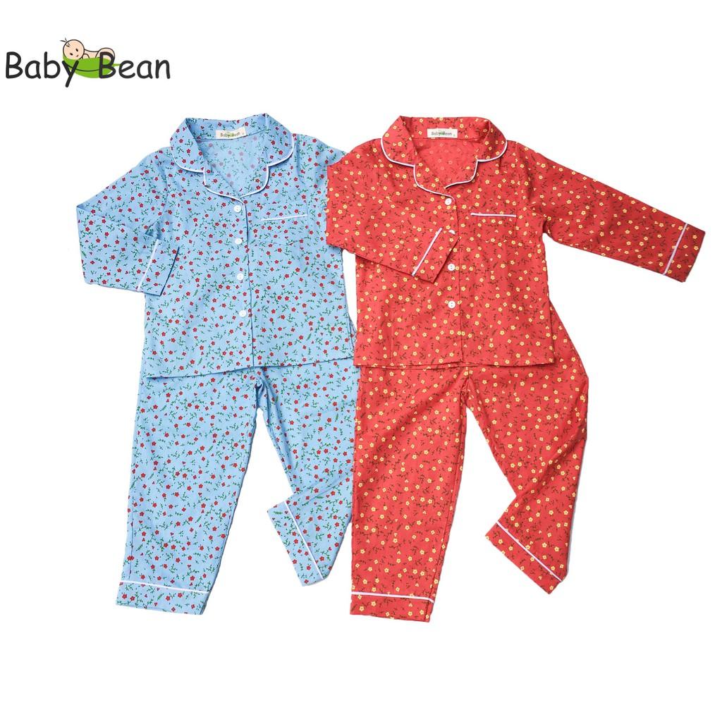 Bộ Đồ Pyjama Cotton Tay Dài Quần Dài Bé Gái BabyBean