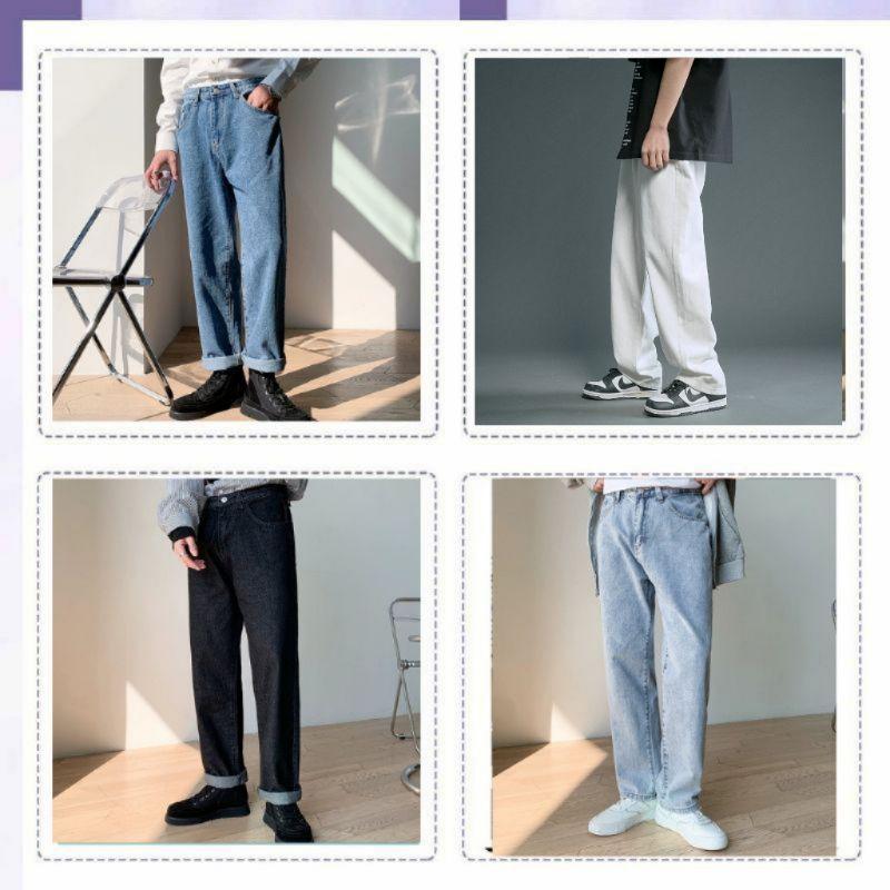 Quần jean nam trắng ống rộng PATADO vải jeans bò cao cấp - Top xu hướng 2022