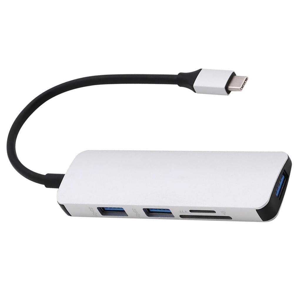 USB Hub Adapter, Type-C to USB 3.0 Converter and Card Reader for SD TF For