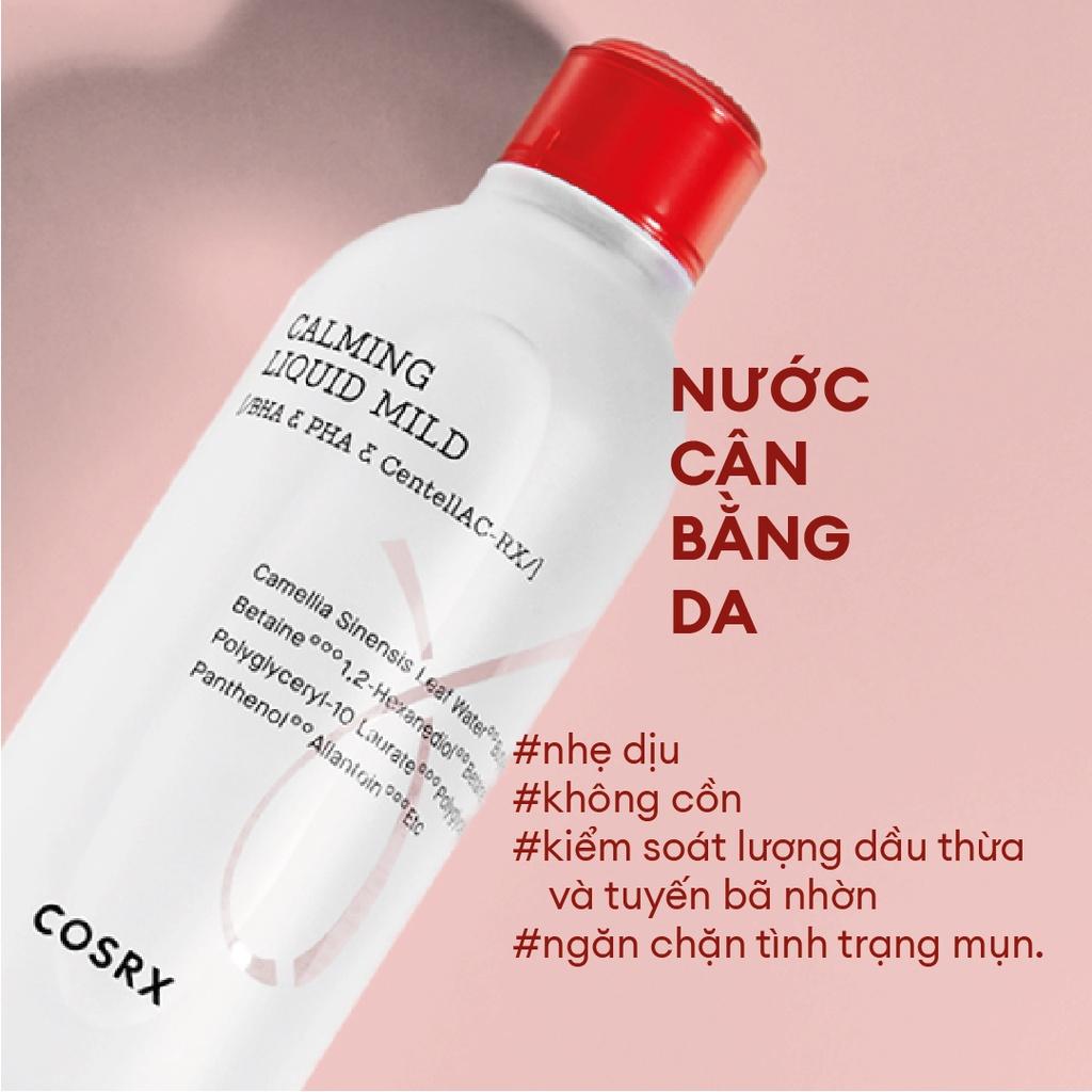 Nước Cân Bằng Da Mụn Và Nhạy Cảm Không Cồn(PHA + Rau Má) COSRX AC Collection Calming Liquid Mild Toner 125ml