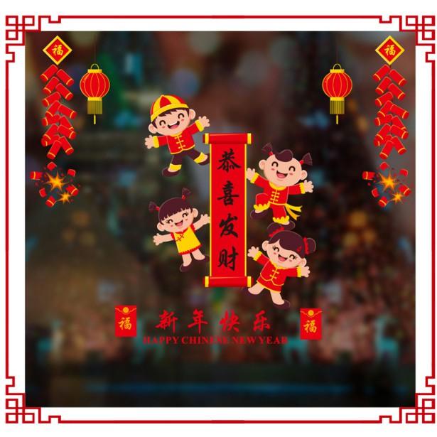 Decal trang trí Tết - Tưng bừng đón Xuân