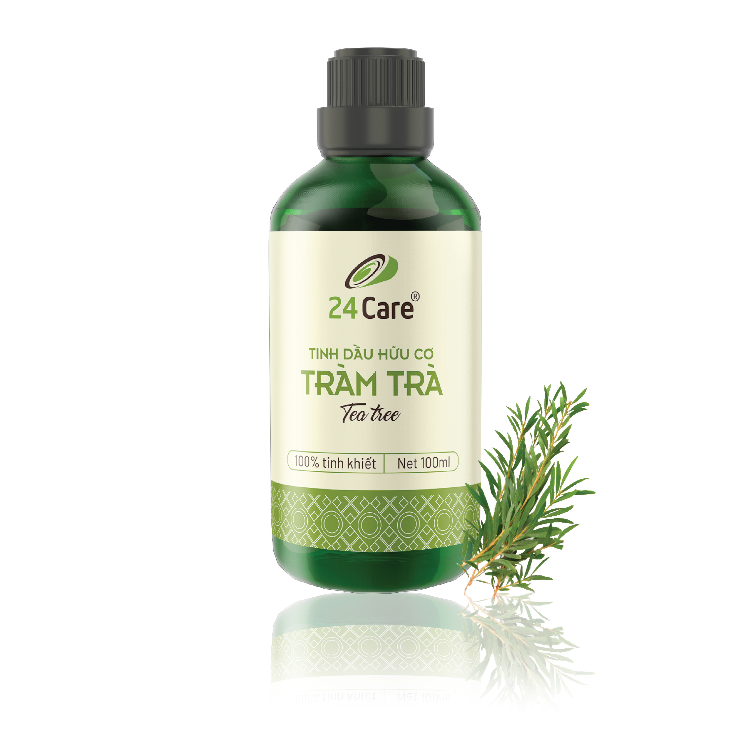 Tinh dầu Tràm Trà 24Care 100ML - Chiết xuất thiên nhiên, thanh lọc không khí, mùi hương trầm ấm, giảm căng thẳng, cân bằng cảm xúc.