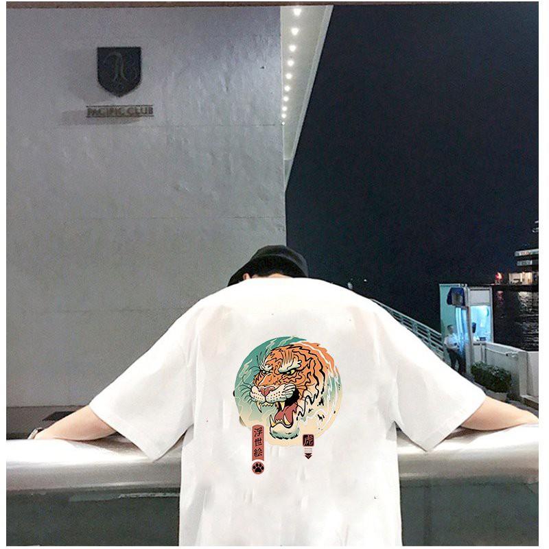 Áo thun nam tay lỡ họa tiết hổ gầm form rộng vải dày mịn 2020T2607