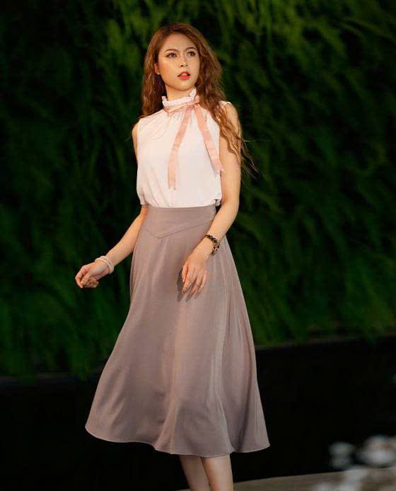 Áo Cổ Lọ Thắt Nơ Hồng Charlotte TOP177 thời trang thiết kế Hity