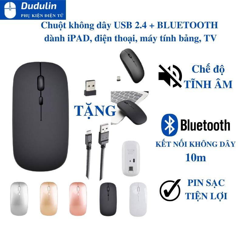 Chuột Không Dây BLUETOOTH Siêu Mỏng Có Thể Sạc Lại Được kết nối với điện thoại, máy tính bảng, laptop, TV