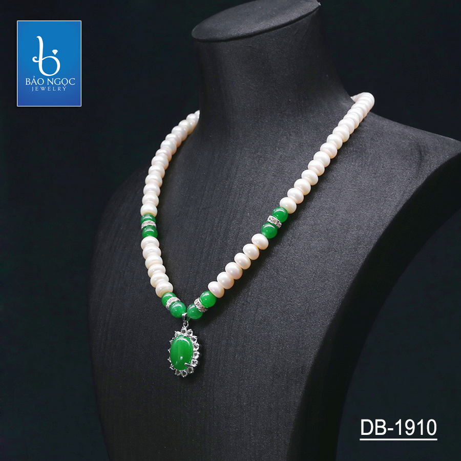Chuỗi Ngọc Trai Nuôi Nước Ngọt Tự Nhiên Kết Hợp Đá Mã Não - DB1910 - Bảo Ngọc Jewelry