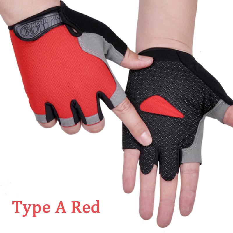 2021 Găng tay đạp xe chống trượt chống sweat cho nam giới không có ngón tay chống sốc găng tay xe đạp Găng tay xe đạp Găng tay xe đạp Color: A Orange Size: M