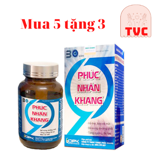 [Mua 5 Tặng 3] Phúc Nhãn Khang - Viên Uống Hỗ Trợ Bảo Vệ Mắt, Dưỡng Mắt,Mỏi Mắt,Khô Mắt