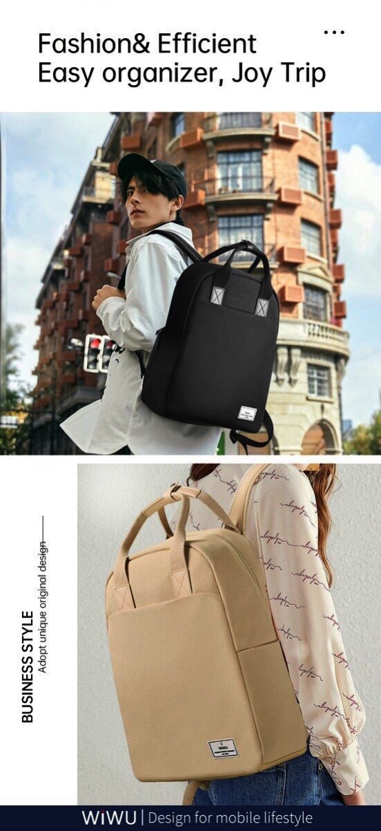 Balo Wiwu Ora Backpack Dành Cho Điện Thoại Di Động, Máy Tính Bảng, Macbook, Laptop Được Làm Bằng Chất Liệu Chống Thấm Nước, Sức Chứa Lớn - Hàng Chính Hãng