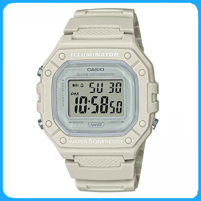 Đồng Hồ Casio W-218HC-8AVDF Dây Nhựa Nam Mặt Vuông