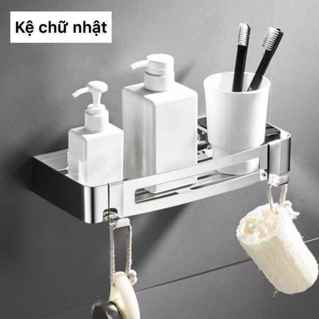 Bộ kệ nhà tắm, kệ inox 304, kệ góc, giá treo khăn tắm, móc treo, kệ dán tường, hiện đại