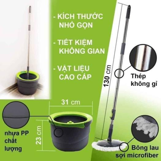 SALE Bộ Cây Lau Nhà Xoay Tay 2 Bông Lau LocknLock Corner ETM498 (Siêu HOT)