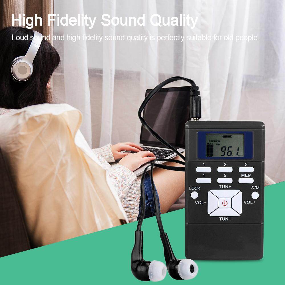 Máy nghe radio bỏ túi Mini Portable DSP Stereo FM Radio Digital Clock Receiver