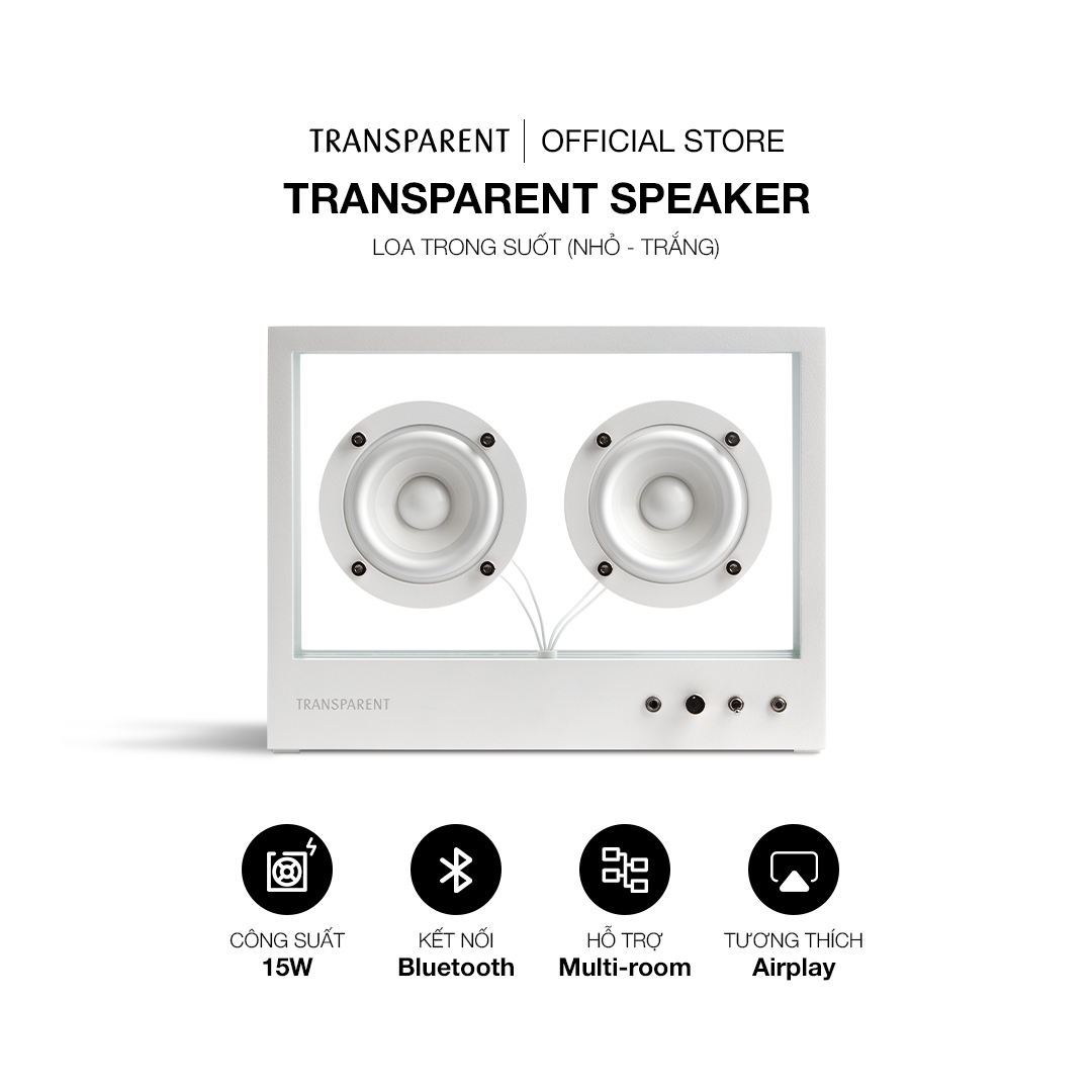 Loa Trong Suốt - Small Transparent Speaker - Nhỏ - Màu Trắng - Hàng Chính Hãng