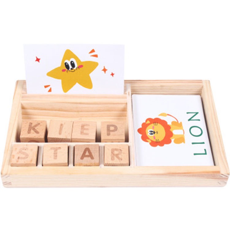 Hộp luyện từ vựng tiếng anh Mykids -AlphabetCUBE - Đồ chơi gỗ thông minh