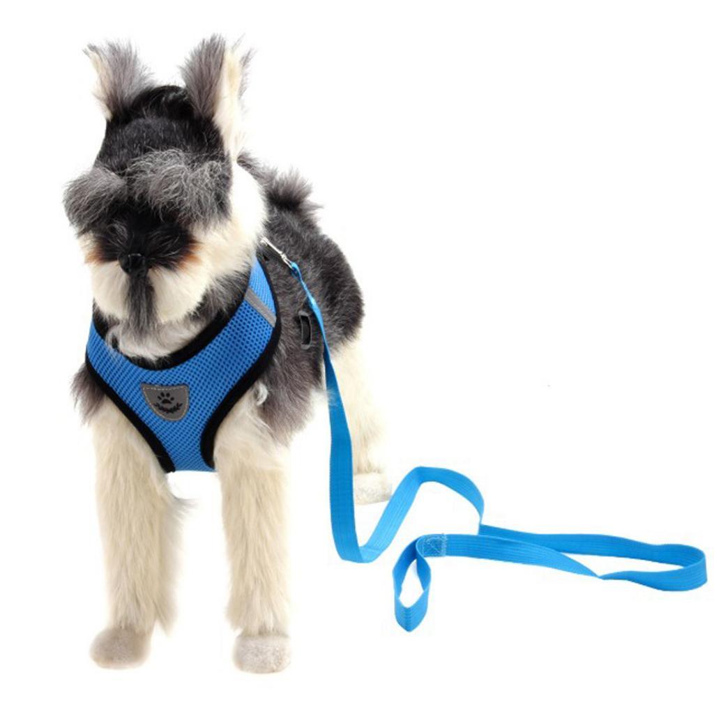 Pet Harness Chest Back Vest Dog Adjustable Harness Reflective 3 Blue S