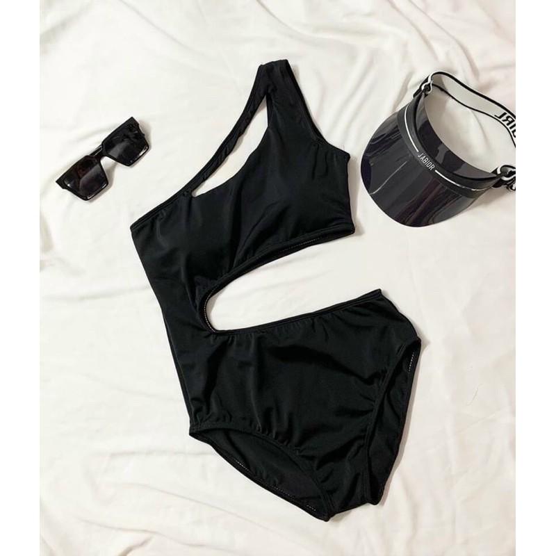 Đồ bơi nữ liền mảnh sành điệu- bikini đi biển 1 mảnh tay dài cắt xẻ eo- shopnabi