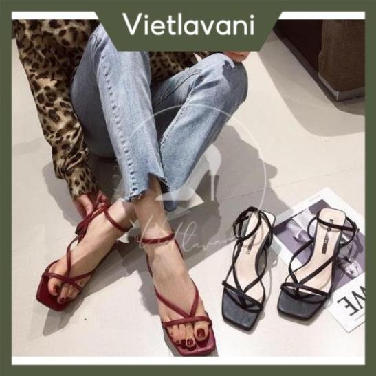 Hot 2023 GIÀY SANDAL CAO GÓT MÃ S13 XỎ NGÓN 2 MÀU ĐEN VÀ TRẮNG VIETLAVANI ĐẸP BỀN CHUẨN XUẤT