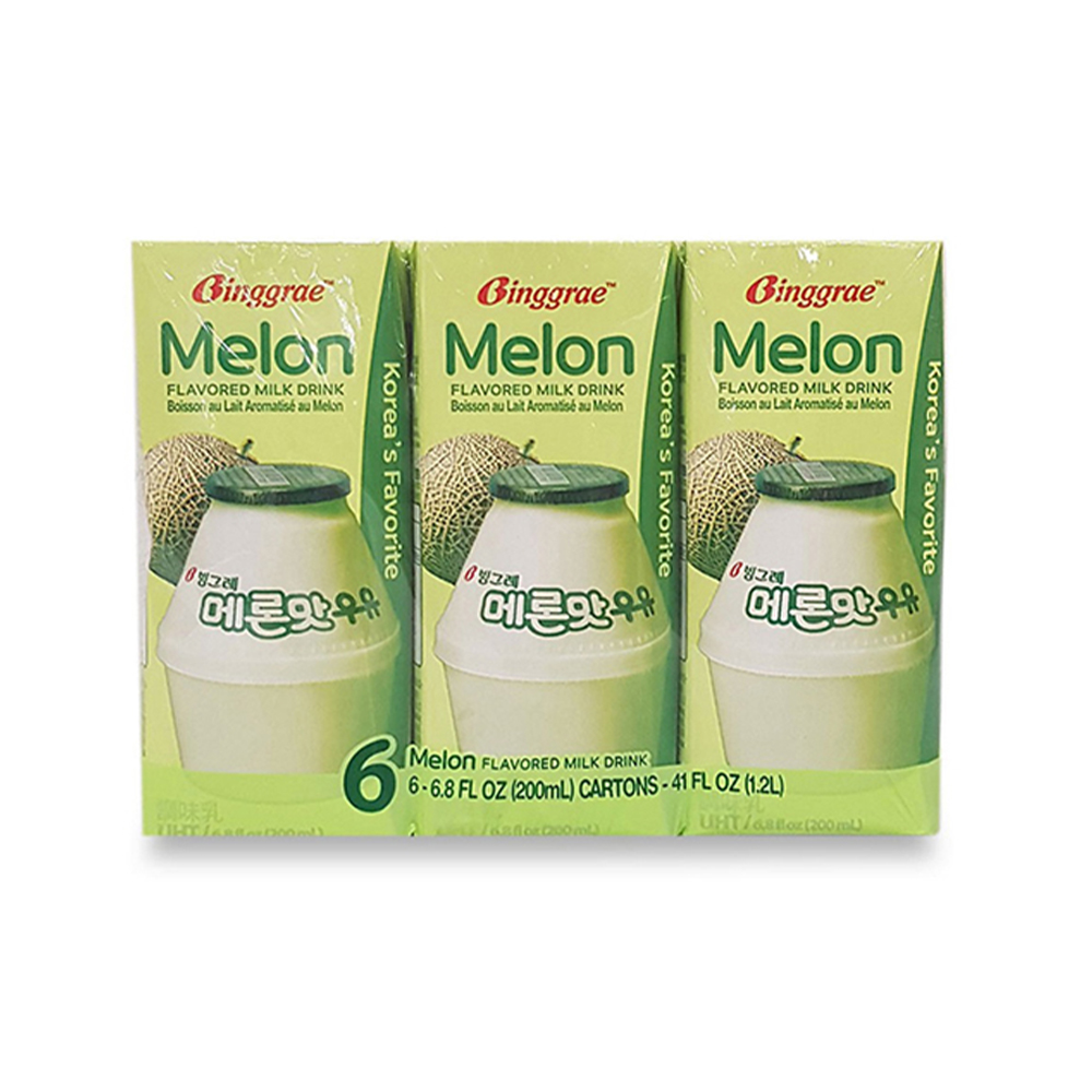 Lốc Sữa Dưa lưới Hàn Quốc Binggrae Melon Milk (200ml x 6 hộp)