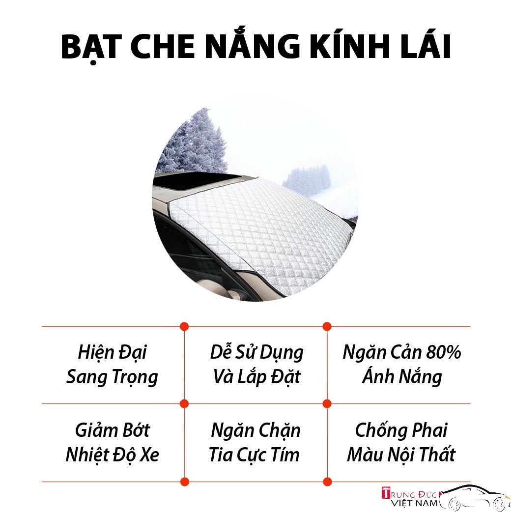 tấm chắn nắng kính lái Ô tô, chống nóng, chống nước, bảo vệ xe ô tô - Quà tặng 2 viên sủi rửa kính - Hàng Chính Hãng