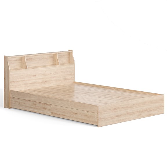 WINDY, Giường ngủ 4 ngăn tủ kéo kèm kệ đầu giường BED_072, 217x85cm