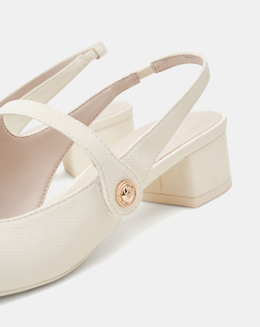 Giày Cao Gót Nữ 5cm Thời Trang JUNO Giày Cao Gót Slingback Gót Vuông Phối Toecap Và Khóa Trang Trí CG05136